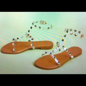 Brand new gladiator spiked decor clear sandals